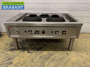 RVS Nayati woktafel wokfornuis 3 branders 150 cm GAS Aardgas, Ophalen of Verzenden, Gebruikt