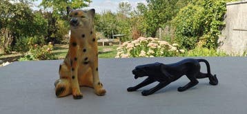sculptuur, Lot de 2 sculptures animalières italiennes –