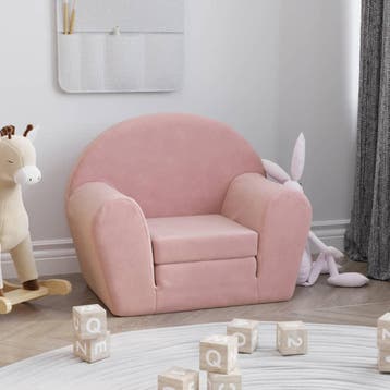 vidaXL Kinderslaapbank zacht pluche roze, Verzenden, Nieuw