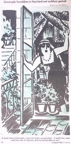 Spotprent Gemengde huwelijken in Nazi-land met tuchthuis..., Verzenden