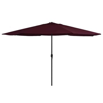 vidaXL Parasol met metalen paal 390 cm bordeauxrood, Verzenden, Nieuw, 3 tot 4 meter