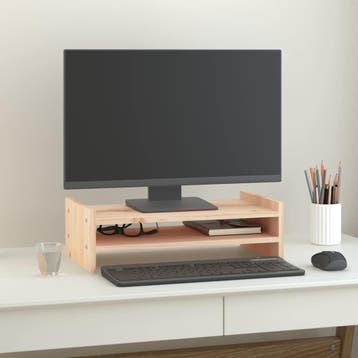 vidaXL Monitorstandaard 50x27x15 cm massief grenenhout, Verzenden, Nieuw