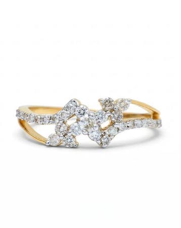 Zonder minimumprijs - Statement ring - 14 karaat Geel goud -