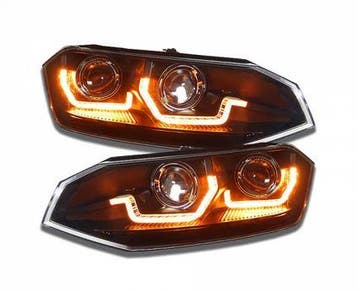 Koplampen VW Polo VI 2G 17-20 LED Dynamic Zwart, Ophalen of Verzenden, Nieuw