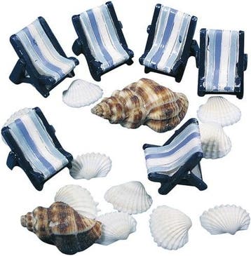 Strandstoeltjes Polyresin Maritiem 2,5 cm 6 stuks, Ophalen of Verzenden, Nieuw