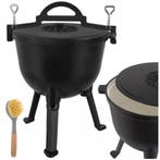 Kaminer Zwarte gietijzeren kookketel 10 liter met deksel..., Ophalen of Verzenden, Nieuw