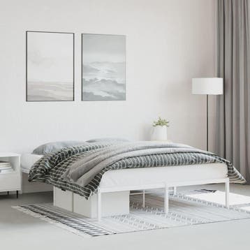 vidaXL Bedframe metaal wit 160x200 cm, Huis en Inrichting, Slaapkamer | Bedden, Verzenden, Wit, 200 cm, Metaal