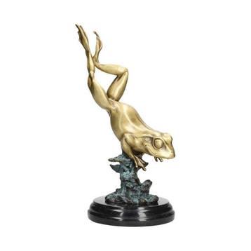 Beeldje - Jumping frog - Brons