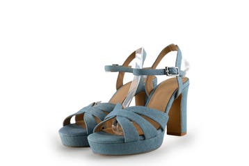 Manfield Sandalen in maat 38 Blauw, Sandalen of Muiltjes, Zo goed als nieuw, Manfield, Verzenden