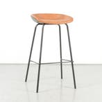 Barkruk Pori, cognac / zwart leder, 4-poot onderstel, Huis en Inrichting, Stoelen, Ophalen of Verzenden, Nieuw
