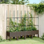 vidaXL Plantenbak met latwerk 160x40x142,5 cm polypropeen, Verzenden, Nieuw, Kunststof