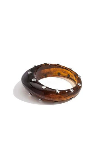 Goudlief Hars bangle armband met studs (Armbanden), Verzenden, Nieuw, Beige, Overige materialen
