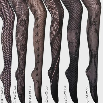 Dames Visnet Panty's met Jacquard Weefsel - Gothic Kant & Sp, Kleding | Dames, Verzenden, Nieuw