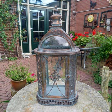 Lantaarn - Large Candle Lantern - 60 cm - Glas, Metaal