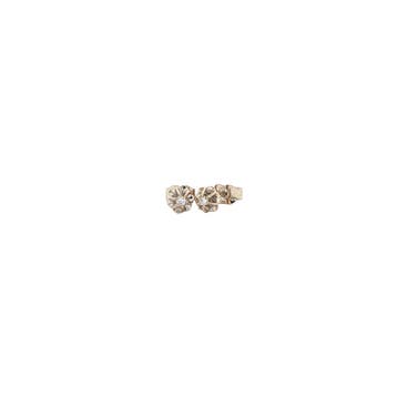 Witgouden solitair oorstekers diamant 14 karaat, Sieraden, Tassen en Uiterlijk, Oorbellen, Verzenden, Zo goed als nieuw, Goud