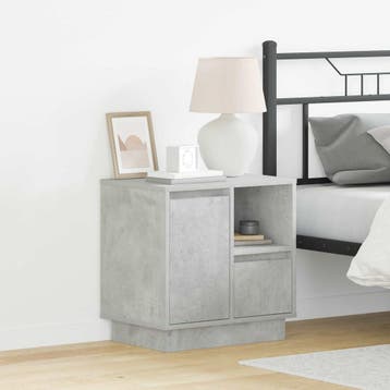 vidaXL Nachtkastje Beton Grijs 50 x 34,5 x 50 cm. Bewerkt, Minder dan 45 cm, Verzenden, Nieuw, Minder dan 55 cm