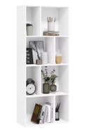 Staande Boekenkast – Witte Kast met 8 Open Vakken, Kubusrek, Verzenden, Nieuw