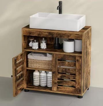 Vrijstaande Badkamerkast 2-Deurs met Verstelbare Plank 60x30, Verzenden, Nieuw