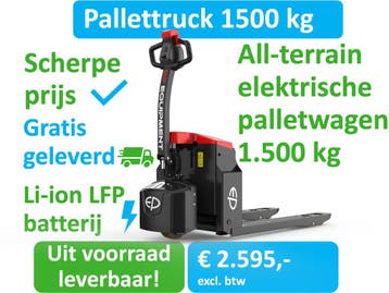 Krachtig | 1500 kg | elektrische palletwagen | EP | allroad, 1000 tot 2000 kg, Palletwagen, Elektrisch, Verzenden