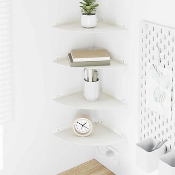 vidaXL Drijvende plank met plank met opslag 4 pcs Wit 24 x, Verzenden, Nieuw