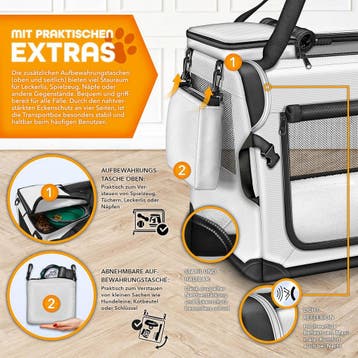 Reisbench hond - Draagtas hond - Transportbox - 70x52x52 cm, Verzenden, Zo goed als nieuw