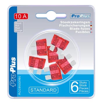 ProPlus Steekzekeringen 10 Ampère ROOD 6 stuks, Ophalen of Verzenden, Nieuw