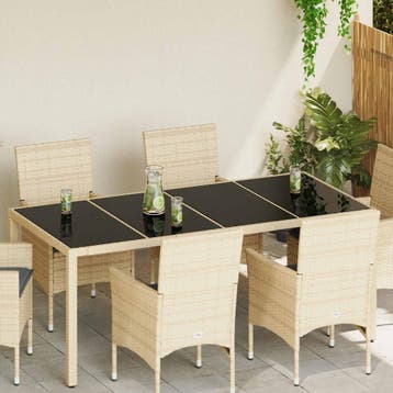 vidaXL Tafelblad 4 st Zwart Glas, Verzenden, Nieuw, 4 zitplaatsen