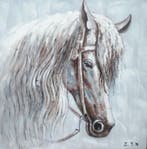 Olieverf schilderij Paard W9107, Huis en Inrichting, Ophalen of Verzenden, Nieuw
