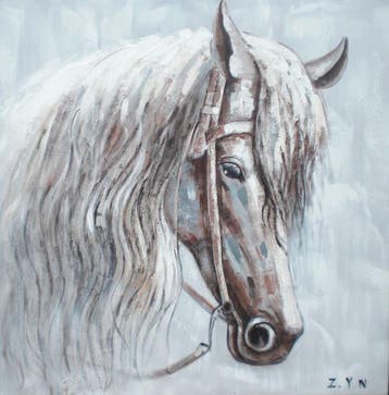 Olieverf schilderij Paard W9107, Huis en Inrichting, Ophalen of Verzenden, Nieuw