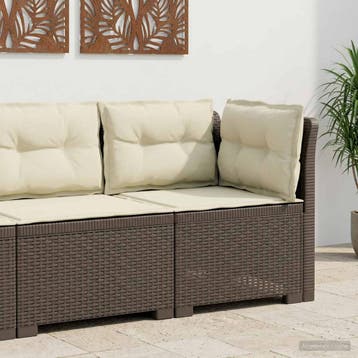 vidaXL Eénpersoons Tuinbank met Kussens Rattan Look PP, Tuin en Terras, Tuinsets en Loungesets, Verzenden, Nieuw