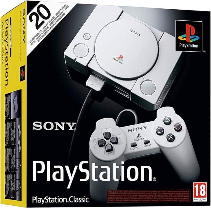 Playstation Classic Mini Console (2 Controllers) in Doos, Spelcomputers en Games, Spelcomputers | Sony PlayStation 1, Zo goed als nieuw