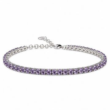 Zonder minimumprijs - Armband Zilver - 5,40ct. tw. Amethist, Nieuw