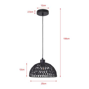 Design hanglamp Alton E27 zwart lux.pro, Verzenden, Nieuw