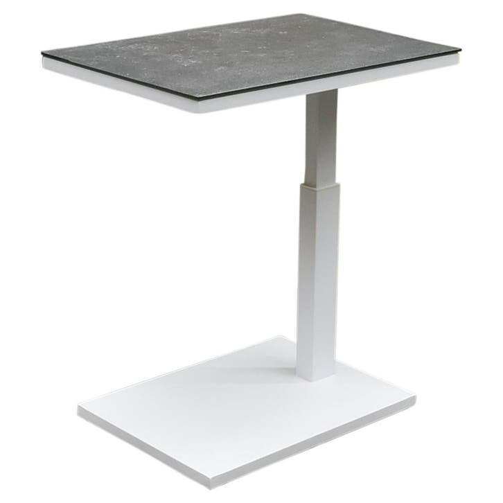 Tracy bijzettafel 60x40xH46-67 cm in hoogte verstelbaar wit, Tuin en Terras, Tuintafels, Nieuw, Ophalen of Verzenden