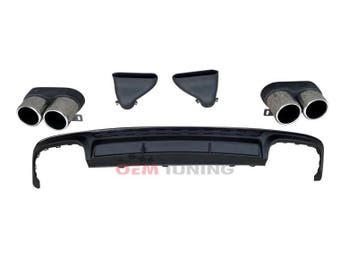 Diffuser geschikt voor A6 S6 C8 S-Line | 18–2025 | Mat Zwart, Nieuw, Achter, Bumper, Audi