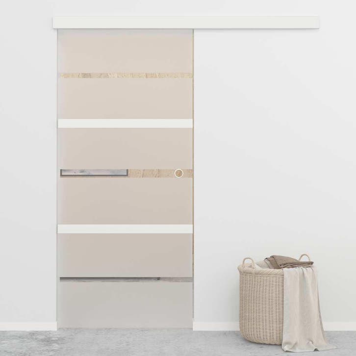 vidaXL Schuifdeur 90x205 cm ESG-glas en aluminium, Doe-het-zelf en Verbouw, Deuren en Horren, Nieuw, Verzenden
