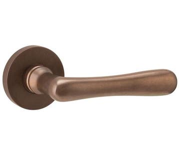 Deurklink op geveerd rozet Linea/Vivo messing antiek brons, Verzenden, Nieuw