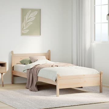 Eenpersoonsbed 90x200 - Massief Hout | Tweedekansje | OP=OP, Huis en Inrichting, Slaapkamer | Bedden, 90 cm, Scandinavisch, Ophalen of Verzenden