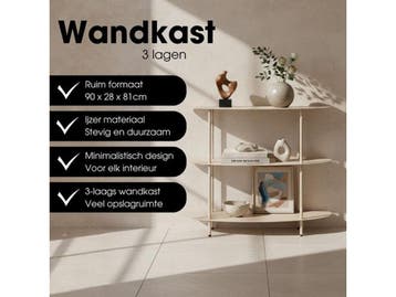 Mica Decorations Wandrek – Opbergrek en Metalen Wandrek voor, Verzenden, Nieuw