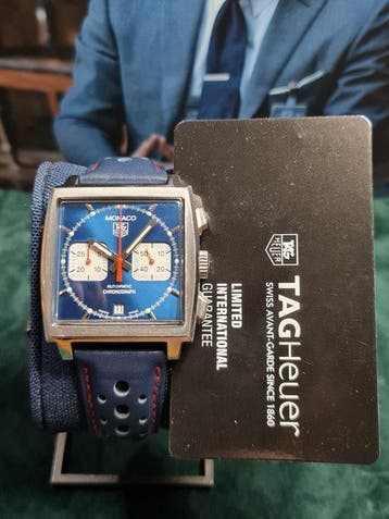 TAG Heuer - Monaco Steve McQueen blue - CW2113 - Heren -