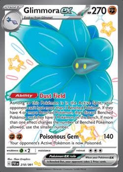 Glimmora ex 218/091 Paldean Fates, Hobby en Vrije tijd, Verzamelkaartspellen | Pokémon, Losse kaart, Nieuw, Foil, Ophalen of Verzenden