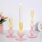 Glazen Kandelaars Set van 3 – Kaarshouders Tafel Decoratie, Verzenden, Nieuw