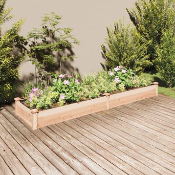 vidaXL Plantenbak verhoogd met voering 240x60x25 cm massief, Minder dan 30 cm, 100 cm of meer, Verzenden, Nieuw