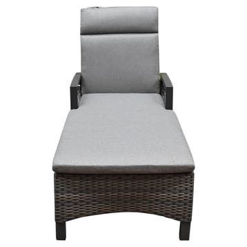 Dallas ligbed 162x70xH101 cm antraciet wicker, Ophalen of Verzenden, Nieuw