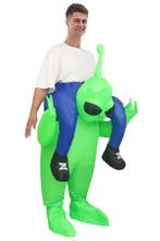 KIMU® Opblaas Kostuum Gedragen op Nek van Alien Opblaasbaar, Carnaval, Nieuw, Overige maten, Ophalen of Verzenden