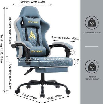 Ergonomische Bureaustoel -  Office Chair - Gamestoel - Volwa, Huis en Inrichting, Verzenden, Zo goed als nieuw