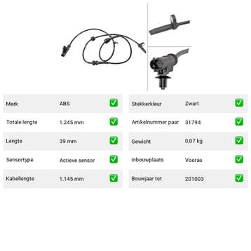 ABS-sensor Nissan Tiida 1.6 (C11) Van 2007-09 tot 2011-12 -, Verzenden, Nieuw, Nissan