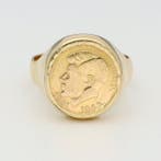 Ring - 18 karaat Geel goud, I.F.O.R. (1960-1970) - Muntring., Sieraden, Tassen en Uiterlijk, Nieuw