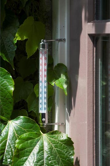 Metalen Kozijnthermometer 20cm transparant voor Buiten, Verzenden, Nieuw