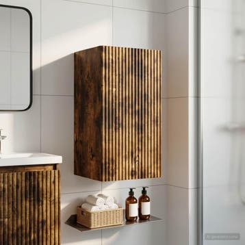 vidaXL Badkamer wandkast ARNHEM Gerookt eiken 30 x 31 x 59, Verzenden, Nieuw